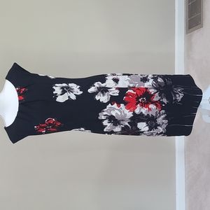Peach Velvet Woman's Floral Dress